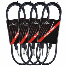 Artist GX3 3.2 feet (1m) Deluxe Guitar Cable/Lead 4 pack