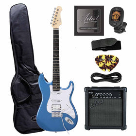 Artist AS1 Metallic Blue Electric Guitar w/ Accessories & Amp