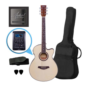 Artist LSPSCEQ Natural Beginner Acoustic Electric Guitar Pack