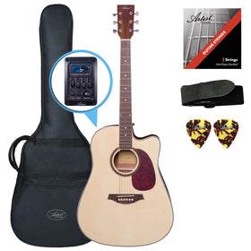 Artist LSPCEQ Natural Beginner Acoustic Electric Guitar Pack