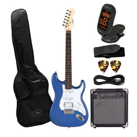 Artist STH Metallic Blue Electric Guitar with 10 Watt Amp