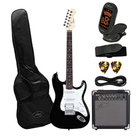 Artist STH Black Electric Guitar with 10 Watt Amp
