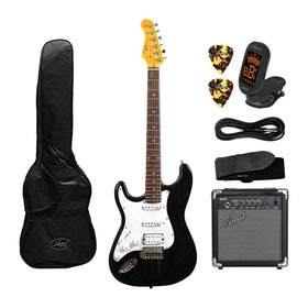 Artist STHL Black Left Handed Electric Guitar with 10 Watt Amp