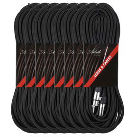 Artist MCD30XX 30ft (9m) Deluxe Mic Cable/Lead XLR-XLR 8 pack