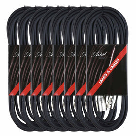 Artist MC10XX 10ft (3m) Mic Cable/Lead XLR-XLR 8 pack