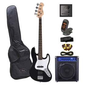 Artist JB2 Black Electric Bass Guitar Plus Accessories with BA30 Amp