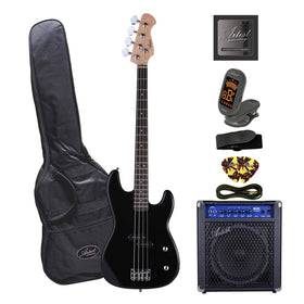 Artist PB2 Black Electric Bass Guitar Plus Accessories with BA30 Amp