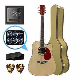 Artist LSPFX Natural Acoustic Electric Guitar w/ Speaker FX & TW Case