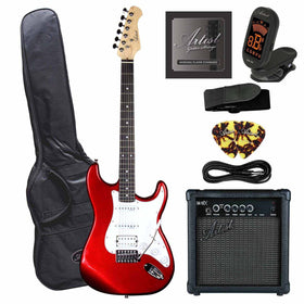 Artist STH Candy Apple Red Electric Guitar + Humbucker with 10Watt Amp