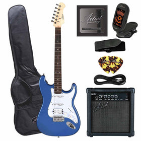 Artist STH Metallic Blue Electric Guitar + Humbucker with 10Watt Amp