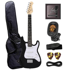 Artist AS34 Black 3/4 Size Electric Guitar & Accessories