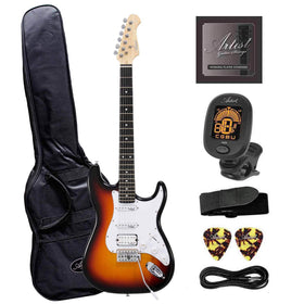 Damaged Artist AS1 Vintage Burst Electric Guitar w/HSS Pickups & Accessories