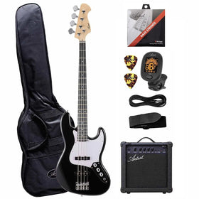 Artist AJB Black Bass Guitar w/ Accessories & Amp