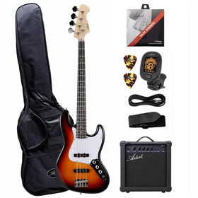 Artist AJB Sunburst Bass Guitar w/ Accessories & Amp