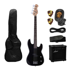 Artist APB Black Electric Bass Guitar with Accessories & Amp