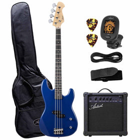 Artist APB Blue Bass Guitar w/ Accessories & Amp