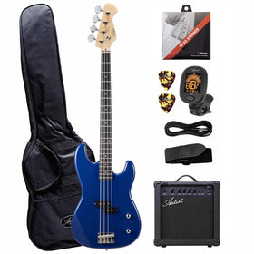 Artist APB Blue Bass Guitar w/ Accessories & Amp