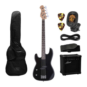 Artist APB Black Left Handed Bass Guitar w/ Accessories & Amp