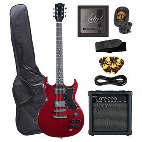 Artist AG1 Red Electric Guitar w/ Accessories & Amp