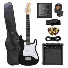 Artist MiniG Black 3/4 Size Electric Guitar Body w/ Accessories & Amp