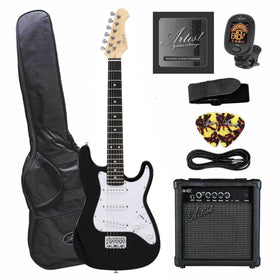 Artist AS34 Black 3/4 Size Electric Guitar Body w/ Accessories & Amp