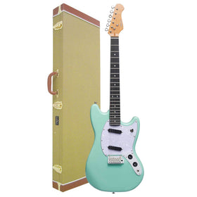 Artist Falcon Deluxe Electric Guitar Surf Green With Tweed Hard Case