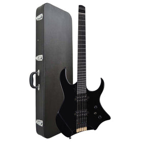 Artist AMS6BK Black Headless Multiscale 6-string Electric Guitar & Hard Case