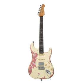 Artist AS72 White Paisley Aged Electric Guitar w/ Hand-Made Pickups